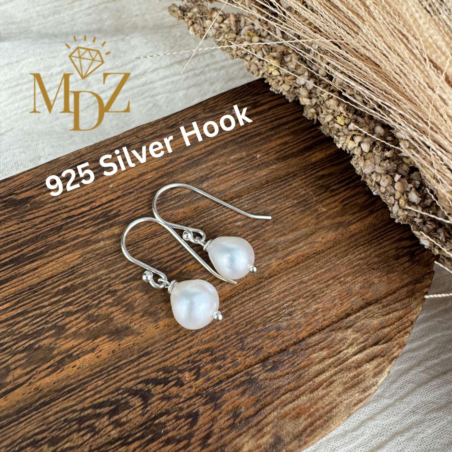 Freshwater Pearl Drops Earring : Simple Work Jewelry, June Birthstone