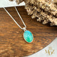 Teal Moonstone Sterling Silver Necklace: Minimalist Oval Moonstone Pendant, June Birthstone Gift