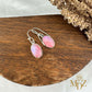 Sterling Silver Pink Moonstone Drop Earrings: Minimalist Oval Jewelry, June Birthstone Gift