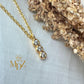 Tiny Gold Plated Three Stone Necklace : Dainty CZ Layering Bezel Necklace