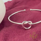 Sterling Silver Love Knot Bangle: Freshwater Pearl Promise Bracelet