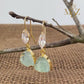 Gold Aquamarine Hoop Earrings: Raw Gemstone March Birthstone