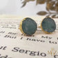 Rough Aquamarine Stud Earrings: 18k Gold Plated, March Birthstone