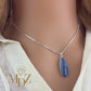 Oval Blue Kyanite Necklace, Sterling Silver Gemstone Jewelry, Natural Kyanite Pendant, SP011