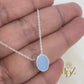 Minimalist Oval Australian Opal Pendant: Sterling Silver Dainty Necklace