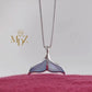Sterling Silver Whale Tail Necklace: Blue Mother of Pearl Ocean Jewelry