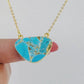 Mojave Turquoise Necklace: Gold Plated Dual Chains, Kintsugi Design