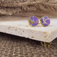 Purple Mojave Turquoise Stud Earrings: Kintsugi Gold, Sterling Silver Post