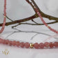 Handmade Gold Filled Rhodochrosite Choker: Dainty Pink Gemstone Necklace