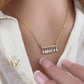 Gold Baguette Bar Necklace: Dainty Cubic Zirconia Pendant