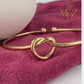 Gold Love Knot Birthstone Bracelet : Personalized 18K Gold Plated Bangle Gift for Her