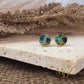Ocean Blue Mojave Turquoise Stud Earrings: Kintsugi Inspired 18k Gold Plated