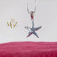 Sterling Silver Blue Starfish Necklace: Mother of Pearl Ocean Jewelry