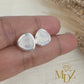 Sterling Silver Triangle Rainbow Moonstone Stud Earrings : June Birthstone Jewelry