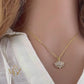 Gold Lotus Necklace: Dainty Cubic Zirconia Flower Pendant