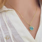 Mojave Turquoise Necklace: Kintsugi Gold Accent, Ocean Blue Pendant