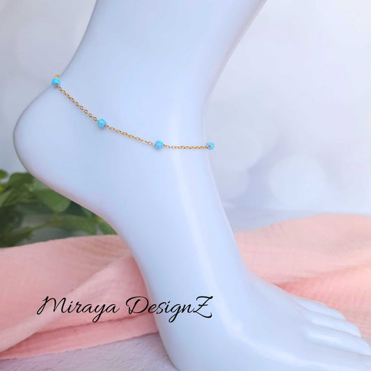 Blue Opal Anklet