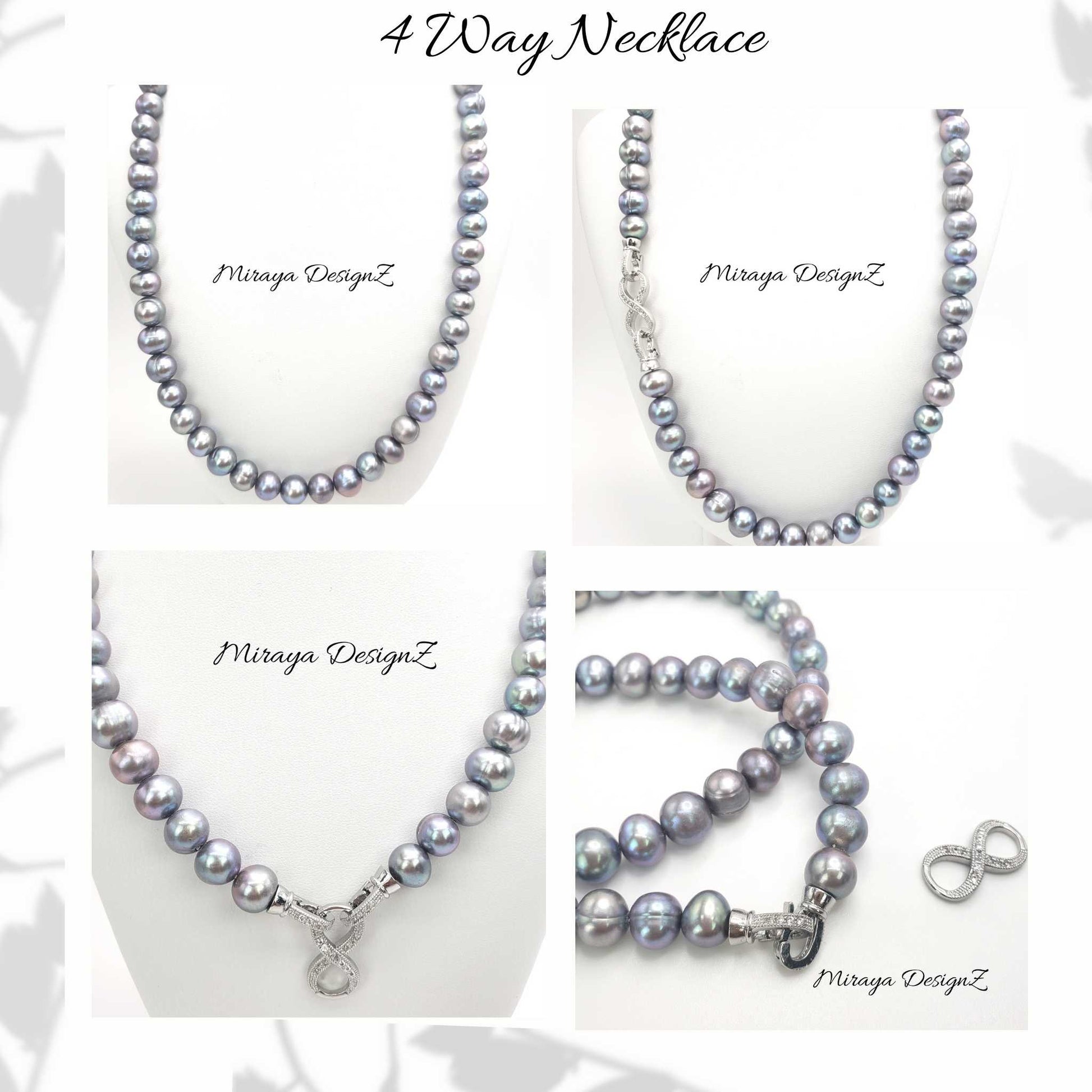 Silver Gray Pearl Necklace